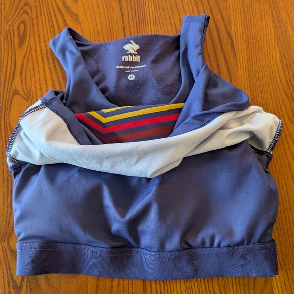 Rabbit Navy/Stripe Athletic Crop Tank Top, Size XS - Picture 5 of 11